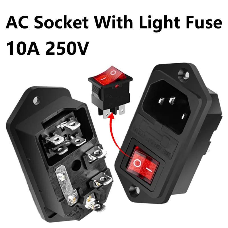  AC  AC-01B  LED 250V Ŀ ġ 10A ǻ Ա ÷ Ŀ  Ʈ, IEC320 C14, 3 , 5 , 20 , 100 